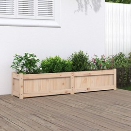 Strawberry Fairy Rustic Wooden Garden Planter for DIY Enthusiasts, Spacious Solid Pine Design, Balconies or Patios, 59.1"x12.2"x12.2"