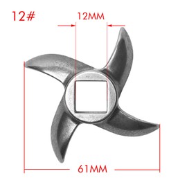 12# Meat Grinder Blade Stainless Steel Knife Cutter Replacement for Grinders，Replacement Knife for Electric or Manual