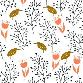 Jeweluck Floral Wallpaper Peel and Stick Wallpaper Orange Contact Paper 17.7inch×196.8inc