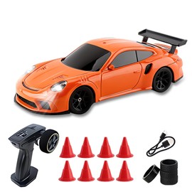 Vefacion Mini RC Drift Car 1:43 Scale 2.4GHz 15 km/h High Speed Sports Racing Car Remote Controlled Car Model with Light for Boys Girls and Adults Gift