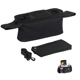 Baby Buggy Pram Caddy, CuiCanfla Universal Pram Organiser Bag with Insulated Coffee Cup Holders & Phone Storage, Travel Bag Pram Organizer,for Most Baby Strollers