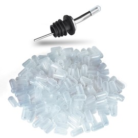 200 PCS Pourers Dust Covers Black Pourer Cap Rubber Caps Olive Oil Liquor Bottle Pour Spout Cover Pour Dispenser Spout Dust Covers (Clear)