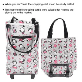 Shopping Trolley on Wheels Folding Shopping Cart Shopping Trolley Bag Collapsible Trolley Bags Folding Shopping Bag with Wheels, Suitable for Outdoor Use 44 X 26 X 14cm