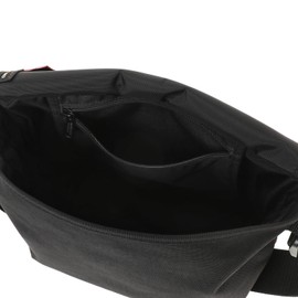 Manhattan Portage MP1605JRBPDMGNT Nylon Messenger Bag JR Back Pocket W/Divider Magnet Black, Black