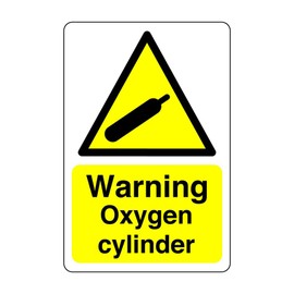 Safety First Display LTD Warning Oxygen cylinder sign - 1.2mm Rigid plastic for indoor/outdoor usage (200mm x 150mm) Viewing Distance within 5m.