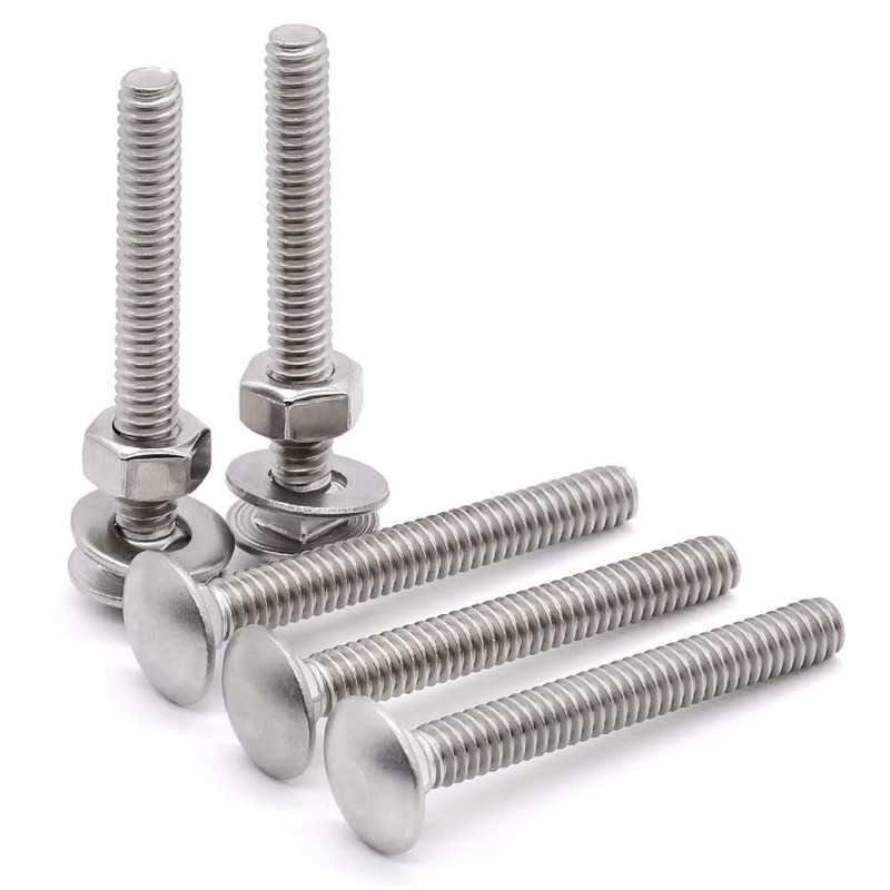 Glvaner (8 Sets) 5/16-18 x 4" Stainless Steel Carriage Bolts