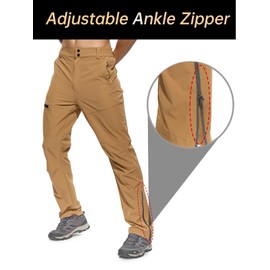 Mens Work Cargo Hiking Fishing Hunting Outdoor Construction Pants Stretch Lightweight Waterproof Pants Khaki 38X30