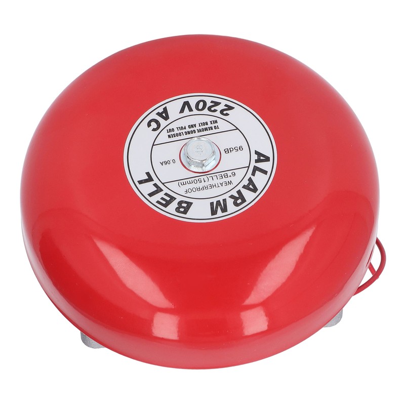 Fire Alarm Bell Electric Metal Round 6in 95db 220V Accessory