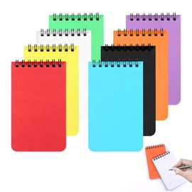 Mini Notebook,8 Pack Spiral Small Notebooks Pocket Size 12.6cm x 7.6cm,Pocket Notepad with Colorful Covers for Office School Memo Tactical Steno Pads（Colorful）