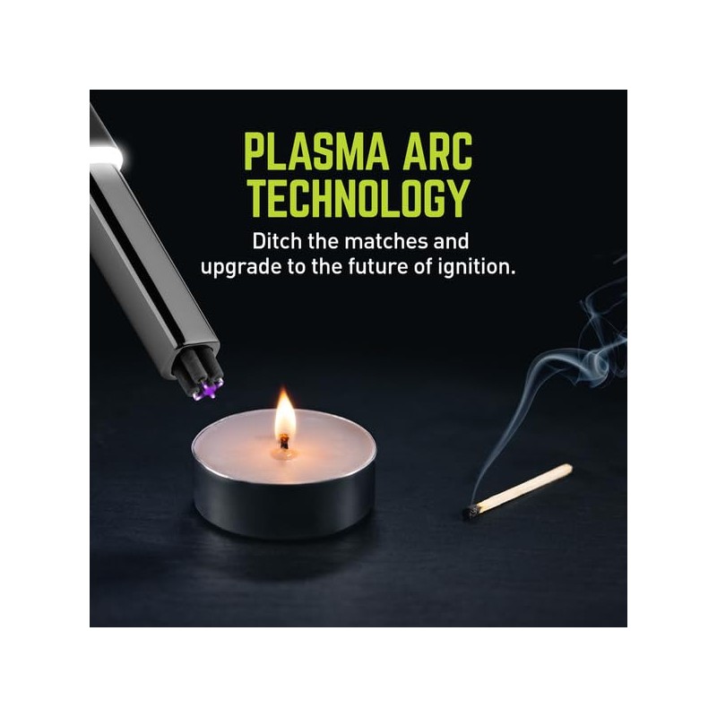 True Plasma Lighter Wand - USB-C Rechargeable, Flameless, Fuel-Free, Durable