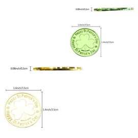 Artong 120 Pieces St. Patrick's Day Gold Green Coins Plastic Lucky Coins Shamrock Leprechaun Coins for St. Patrick's Day Party Decoration Favors and Table Sprinkles (120 PCS/Gold+Green)