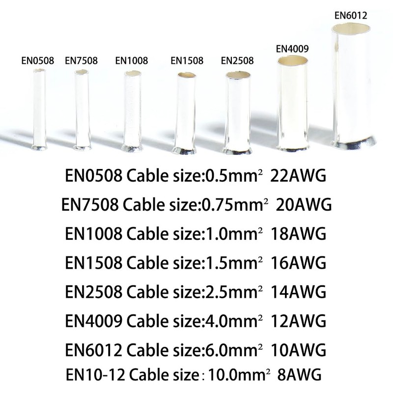 aikoolwer 1100Pcs Wire Ferrules Tinned Copper Crimp Connector Electrical Cable