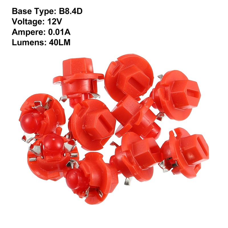 X AUTOHAUX 10pcs DC 12V 0.01A T5 B8.4D Car LED
