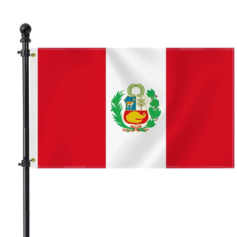 3×5 FT Peru Flag, Large 75D Peruvian National Outdoor Banner,Decor