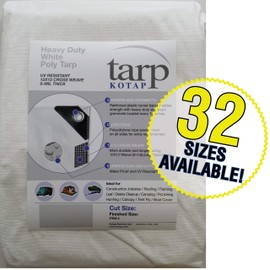 Kotap TRW-3040 Heavy-Duty 8-mil Poly Tarp with UV Protection, 30 x 40-Foot, White
