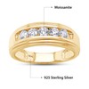 SAVEARTH DIAMONDS 1/2 ct. t.w Round Lab Created Moissanite Diamond Channel Set Men's Anniversary Wedding Band Ring In 14k Yellow Gold Over Sterling Silver(VVS1 Clarity, 0.50 Cttw)-9