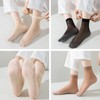 TouKingda Sheer Pop Socks for Women 5 Pairs Silky Anti-Slip