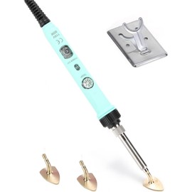 Arokimi Mini Iron, 80W Small Iron for Crafts Patches Shoes Hats, Adjustable Temperature, Easy to Use, with Replaceable Iron Tips (Green)