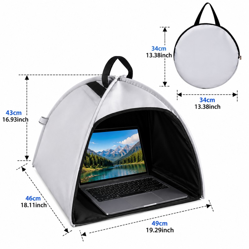 Portable Laptop Sun Shade for Outdoor Work – Foldable Glare-Reducing