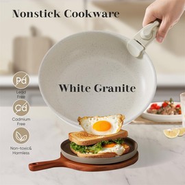 12 Pcs Pots and Pans Set, Nonstick Kitchen Cookware Sets Detachable Handle, Induction Healthy Non Stick RV Cookware, Dishwasher ＆ Oven Safe, Beige