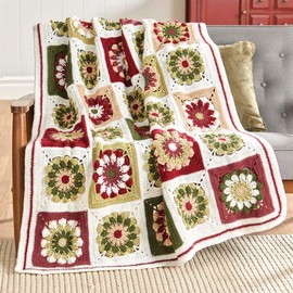 Herrschners Christmas Blossoms Afghan Crochet Kit