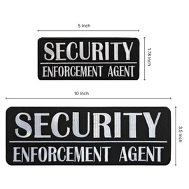 Security Enforcement Agent Patch Hooks Fastener for Military Tactical Vest - Combat Plate Carrier Law Enforcement Gears - Hook & Loop for Uniform and Jacket - Cool Embroidered Patches