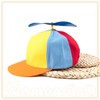 Framendino, Orange Flat Brim Adult Rainbow Propeller Hat Helicopter Top