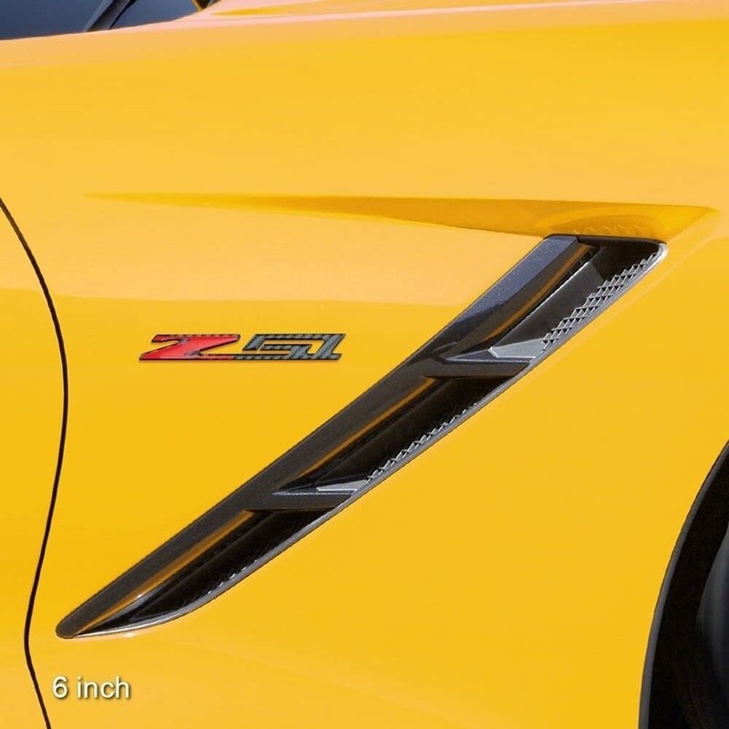 2Pc C7 Z51 Emblem Carbon Fiber 3D Badge Nameplate Sticker