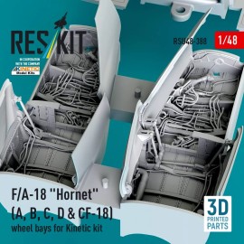 Reskit 1/48 Reskit RSU48-0388 F/A-18 "Hornet" (A, B, C, D & CF-18) wheel bays for Kinet