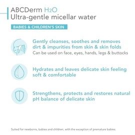 BIODERMA, ABCDerm H2O, Agua Micelar, Limpia, Calma e Hidrata, para Niños y Bebés, Skincare Piel Normal a Seca, 1L