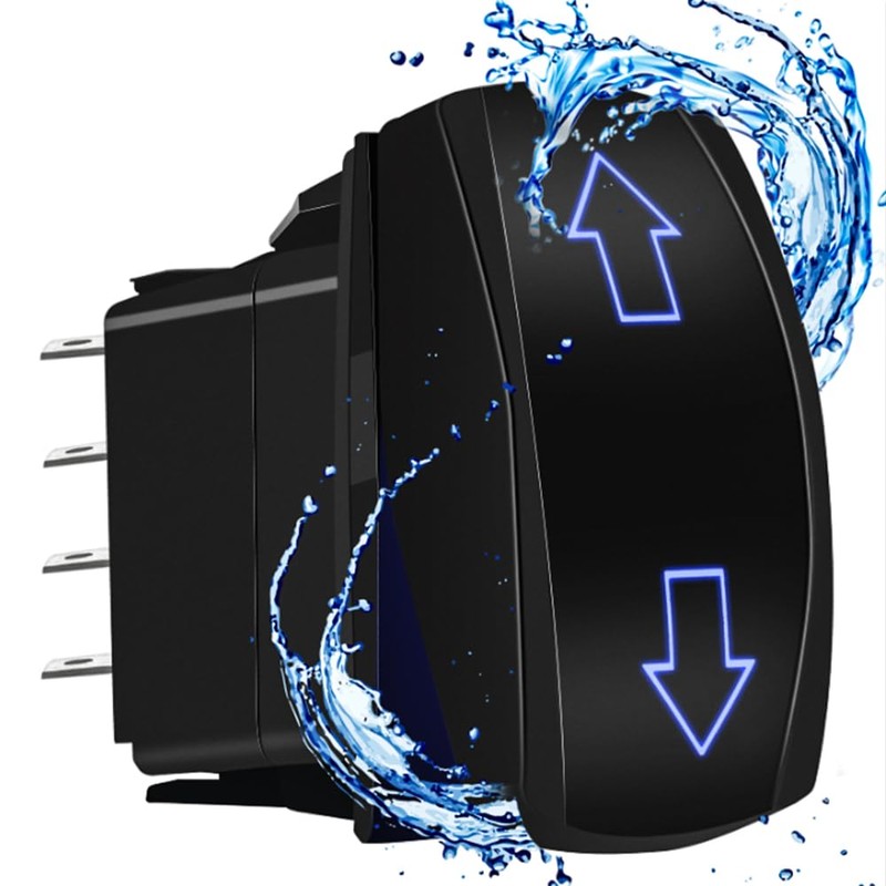 HOKAAER Arrows Momentary Rocker Switch Toggle (On)-Off-(On) 12V/20A 24V/10A Waterproof