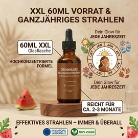 Tanning Drops for Drinking, Self Tanning Drops for Face and Body, Sunless Tanning Drops for Natural Tan, Quick Tanning (1 Bottle)