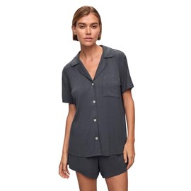 Eberjey Gisele Rib Relaxed Short PJ Set - Graphite