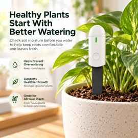 Soil Moisture Tester for Indoor Plants & Garden Watering – Soil Humidity Monitoring Tool for Flowers, Lawns & Plant Care