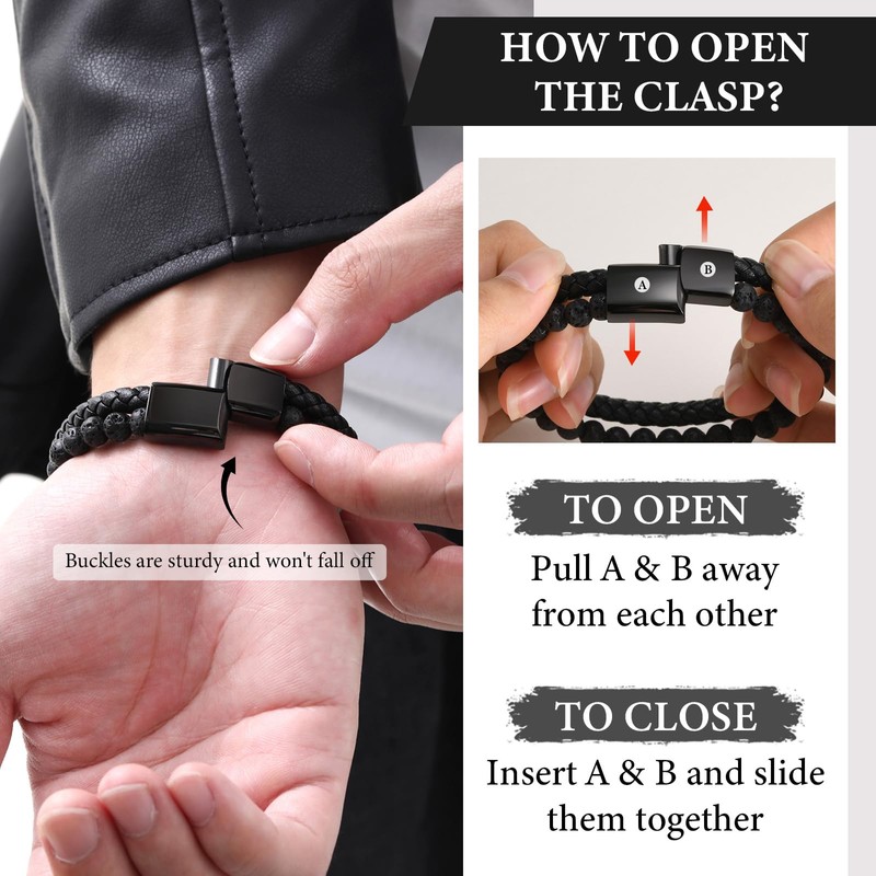 MEALGUET Men's Cross Bracelet for Men : Inspirational Bible Verse