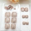 24Pcs Golden Glitter Press on Toenails Short Square Fake Toenails