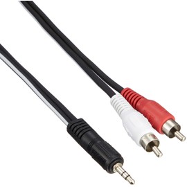 TECH 2ch Cable, Mini Street (Male) X 1 ⇔ PIN (Male) X 2 2m MP-2 Black
