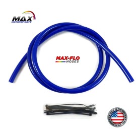 Max-Flo 8' YAMAHA BLUE Fuel Line 3/16" (4.8mm) ID Gas Hose Tubing +  2 Visu Filters