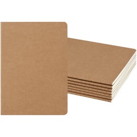 ZCZN 8 Pack A5 Kraft Notebooks Bulk, 8.15x5.5 Inches Blank Journaling Notebooks, Notebooks for Work, Composition Notebooks for School, Journal notebooks for kids, 60 Pages