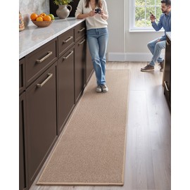 Color&Geometry Kitchen Rugs Kitchen Mats for Floor, 17"X59" Beige Kitchen Rugs Non Slip Washable with Rubber Backing, Quick Dry, Low Pile, Easy Clean Kitchen Runner Rug Kitchen Sink Mat