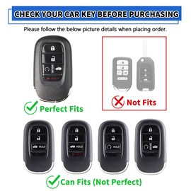 TOMALL for Honda Key Fob Cover with Keychain 5 Buttons Soft TPU Key Fob Protector Compatible with Honda Accord Civic CR-V HR-V Pilot 2022 2023 2024 2025 KR5TP-4 Car Key Cover, White