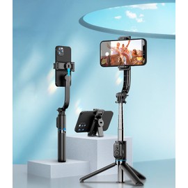 7.7''-51'' Extendable Cell Phone Selfie Stick Tripod with Wireless Remote and Phone Holder, Travel Small Portable Extendable Group Selfies/Live Streaming/Video Recording Compatible with All Cellphones