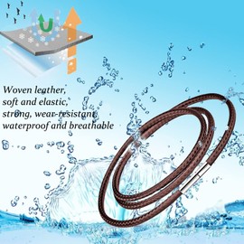 Otxas Leather Necklace Cord, 18inch-24inch Waterproof Rope Necklace for Men Women, 316L Stainless Steel Clasp, 2,3mm Width Leather Necklaces (24 inch, brown 3mm diameter)
