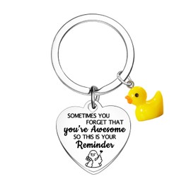 Waeceip Inspirational Keyring Cute Duck Gifts for Duck Lovers Gifts Ducks Accessories Motivational Keyrings Inspirational Gift for Women Daughter Son Friends Sister Christmas Birthday Present