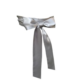 LORDRIE Wedding Satin Sash Bridal Belts For Special Occasion Dresses, Silver, Medium