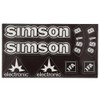 Decorative set "electronic" 8 pieces, transparent monochrome, black border -