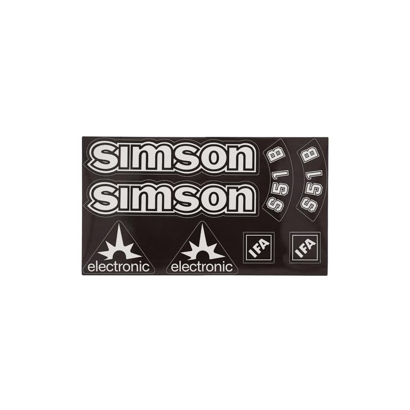 Decorative set "electronic" 8 pieces, transparent monochrome, black border -