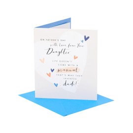 UK Greetings | Father's Day Card From Daughter | Card for Dad, Grandad, Husband | Him, Boys, Men | Lovely Design | With Envelope | 159x184 mm