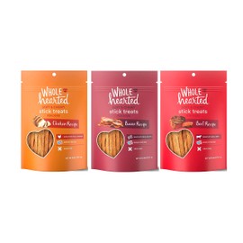 WholeHearted Grain Free Soft and Chewy Dog Stick Treats (Chicken & Beef & Bacon, 3-6 OZ)