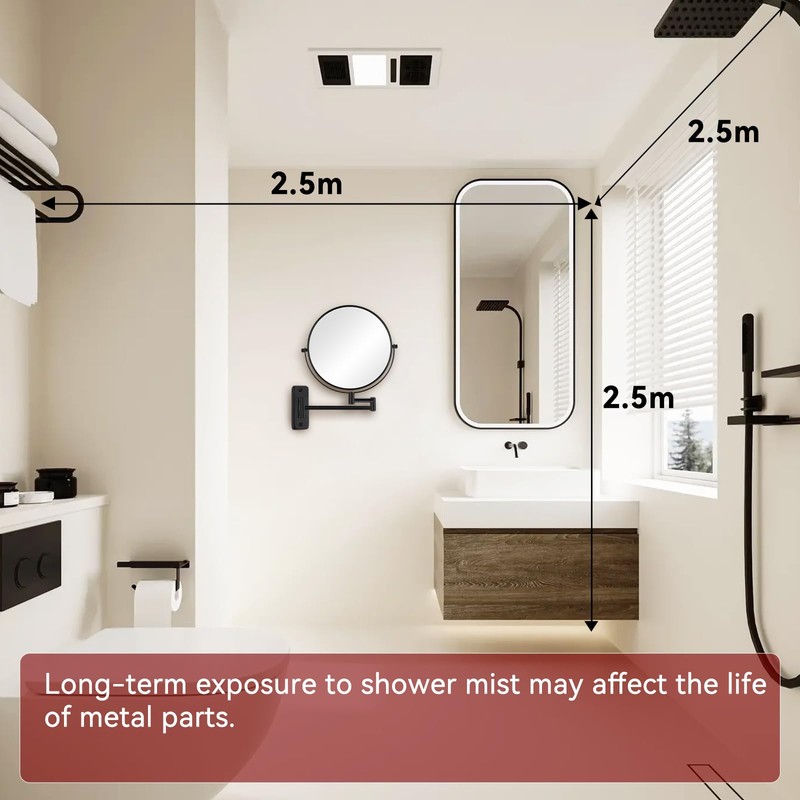 8” Wall Mount Makeup Mirror with 20X Strong Magnification, Double